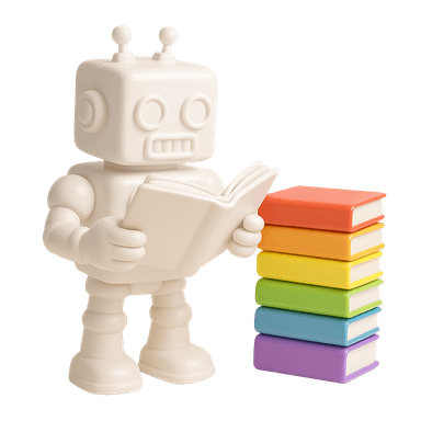 Robot reading up on the answers