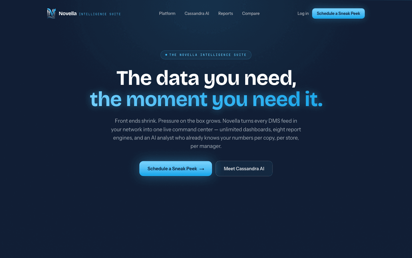 Novella — the VisionAST intelligence suite for dealerships